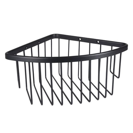 Eastbrook Wall Mounted 1 Tier Corner Basket 205mm - Matt Black - 52.243 - TAP 'N' SHOWER