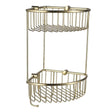 Eastbrook Wall Mounted 2 Tier Corner Basket 345mm - Brushed Brass - 52.231 - TAP 'N' SHOWER