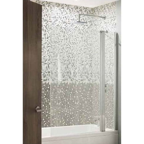 Eastbrook Silver Straight 6mm Bath Shower Screen with Fixed Panel 1400mm x 1000mm - Chrome - 69.0164 - TAP 'N' SHOWER