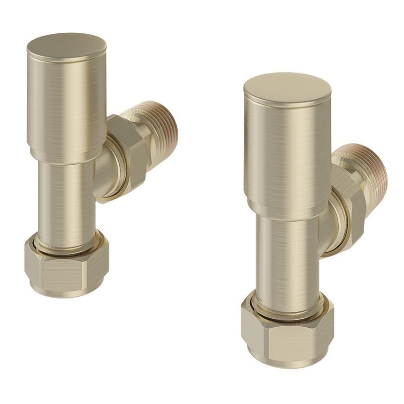 Eastbrook Angled Radiator Valves - Brushed Brass - 41.0610 - TAP 'N' SHOWER