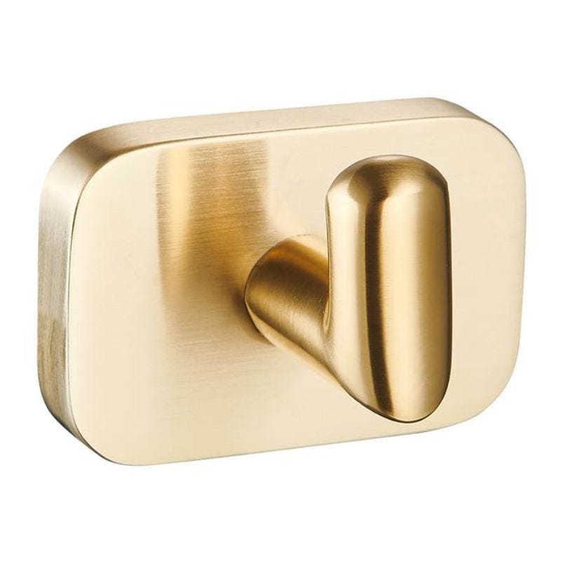 Eastbrook Asti Wall Mounted Curved Robe Hook - Brushed Brass - 52.446 - TAP 'N' SHOWER