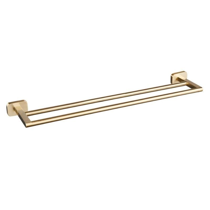 Eastbrook Asti Wall Mounted Double Towel Rail - Brushed Brass - 52.455 - TAP 'N' SHOWER