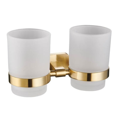 Eastbrook Asti Wall Mounted Double Tumbler Holder - Brushed Brass - 52.447 - TAP 'N' SHOWER
