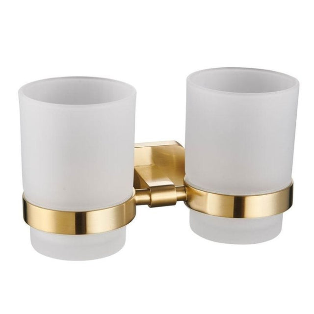 Eastbrook Asti Wall Mounted Double Tumbler Holder - Brushed Brass - 52.447 - TAP 'N' SHOWER