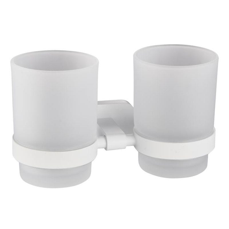 Eastbrook Asti Wall Mounted Double Tumbler Holder - Matt White - 52.467 - TAP 'N' SHOWER