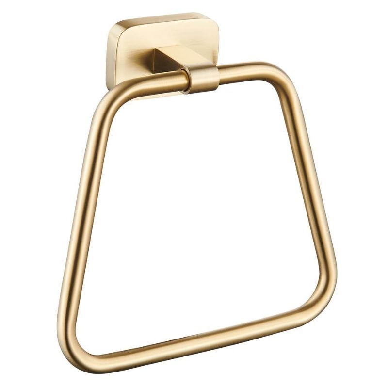 Eastbrook Asti Wall Mounted Square Towel Ring - Brushed Brass - 52.443 - TAP 'N' SHOWER