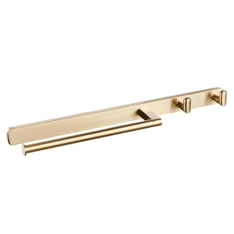 Eastbrook Asti Wall Mounted Towel Ring & Double Hook - Brushed Brass - 52.441 - TAP 'N' SHOWER