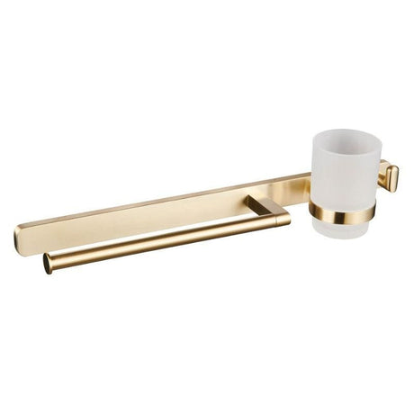 Eastbrook Asti Wall Mounted Towel Ring Hook and Tumbler Holder - Brushed Brass - 52.442 - TAP 'N' SHOWER