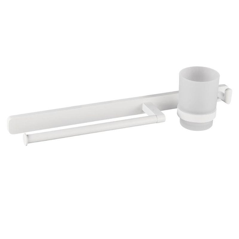Eastbrook Asti Wall Mounted Towel Ring Hook and Tumbler Holder - Matt White - 52.462 - TAP 'N' SHOWER