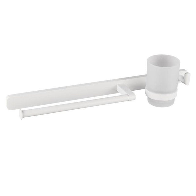 Eastbrook Asti Wall Mounted Towel Ring Hook and Tumbler Holder - Matt White - 52.462 - TAP 'N' SHOWER