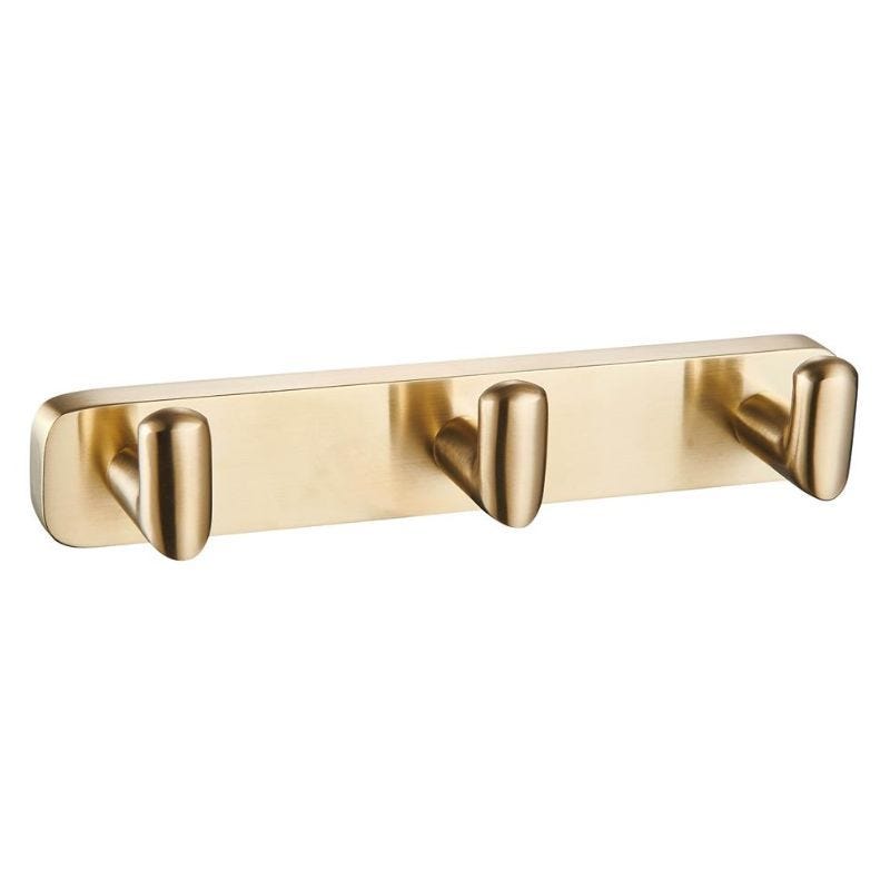 Eastbrook Asti Wall Mounted Triple Robe Hook - Brushed Brass - 52.458 - TAP 'N' SHOWER