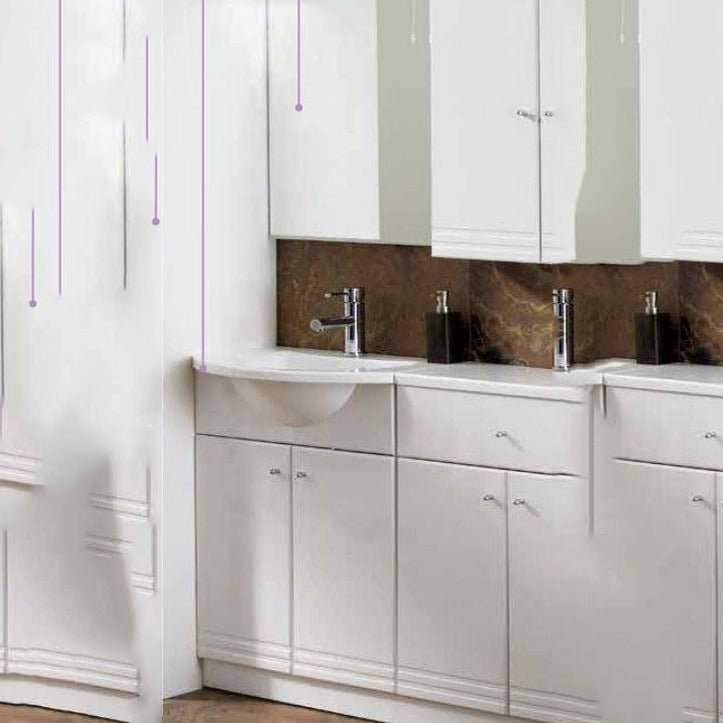 Eastbrook Bonito Single Basin Vanity Unit Worktop 525mm - White - 51.018 - TAP 'N' SHOWER