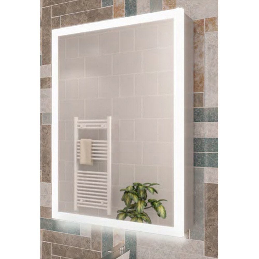 Eastbrook Cassio 1 Door Mirror Cabinet with LED Lights and Sensor 500mm x 700mm - 40.1022 - TAP 'N' SHOWER