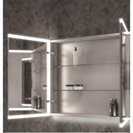 Eastbrook Cassio 2 Door Mirror Cabinet with LED Lights and Sensor 800mm x 700mm - 40.1024 - TAP 'N' SHOWER