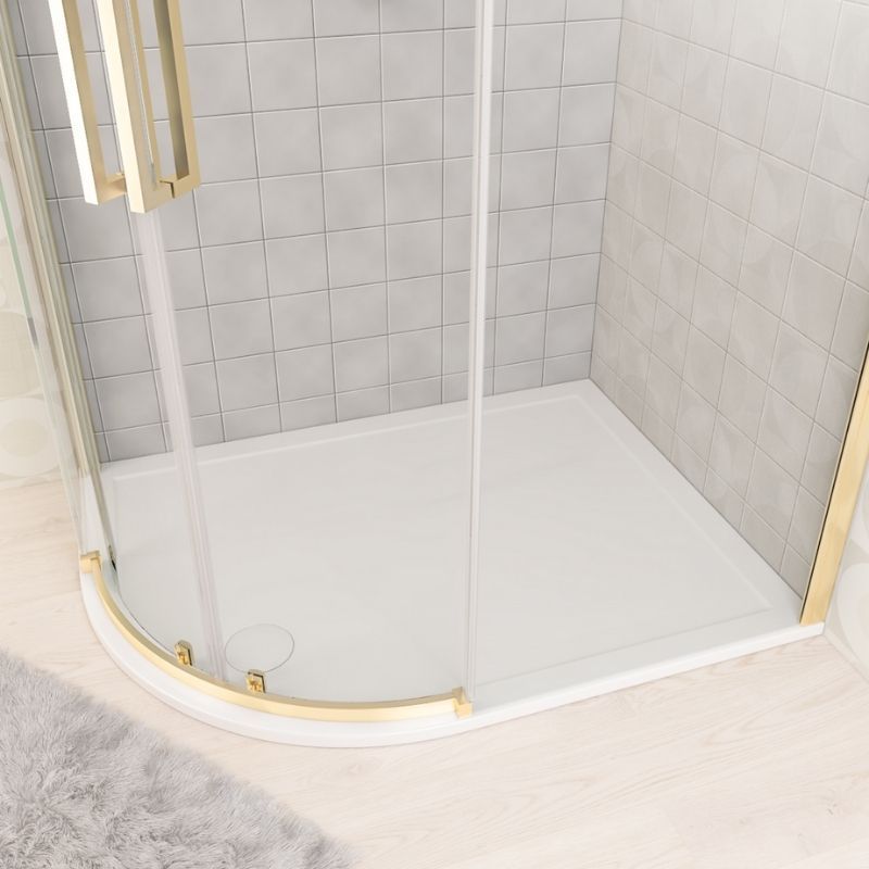 Eastbrook Corsair Left Hand Offset Quadrant Shower Tray 1100mm x 800mm - White - 159.1301 - TAP 'N' SHOWER