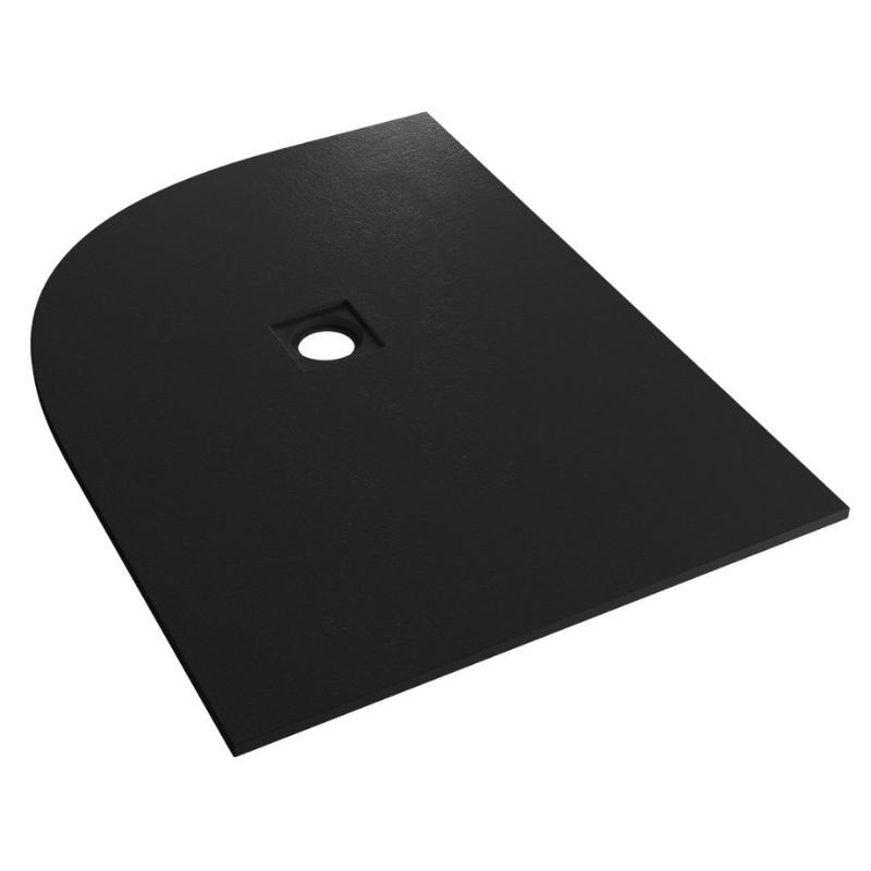 Eastbrook Crossland Left Hand Slate Effect Offset Quadrant Shower Tray 1200mm x 900mm - Black - 159.3064 - TAP 'N' SHOWER