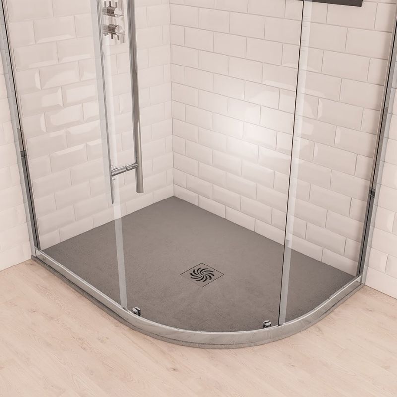 Eastbrook Crossland Right Hand Slate Effect Offset Quadrant Shower Tray 1200mm x 900mm - Grey - 159.3068 - TAP 'N' SHOWER