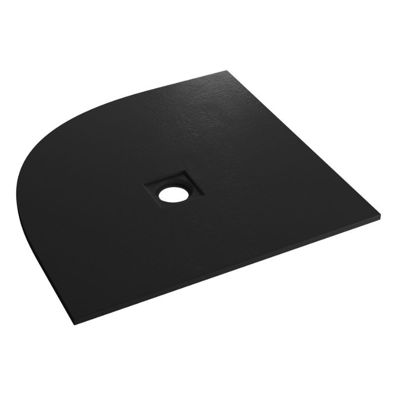 Eastbrook Crossland Slate Effect Quadrant Shower Tray 800mm x 800mm - Black - 159.3057 - TAP 'N' SHOWER