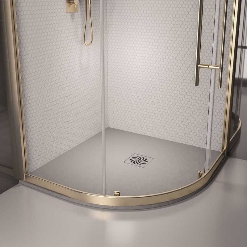 Eastbrook Crossland Slate Effect Quadrant Shower Tray 900mm x 900mm - Grey - 159.3062 - TAP 'N' SHOWER