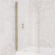 Eastbrook Curved 6mm Hinged Bath Screen 1400mm x 800mm - Brushed Brass - 49.0111 - TAP 'N' SHOWER