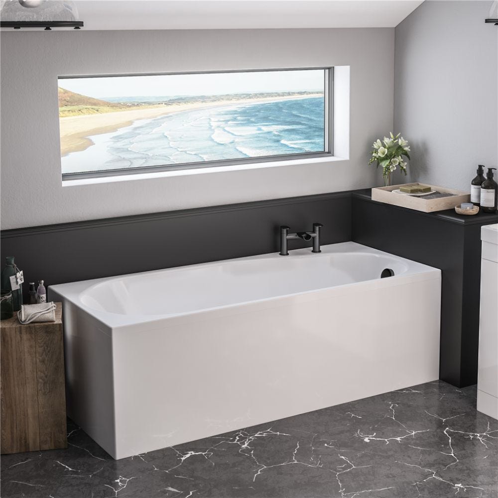 Eastbrook Beauforte Fitzroy Single Ended Bath Reinforced Beauforte 1700mm x 750mm Left Hand - 42.1261 - TAP 'N' SHOWER