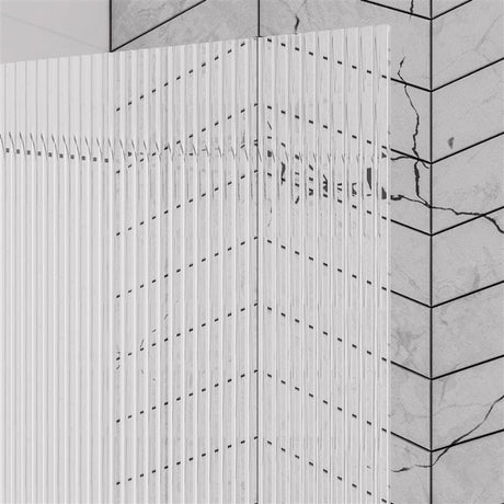 Eastbrook Fluted Glass 6mm Left Hand Straight Hinged Bath Screen 1400mm x 800mm - Brushed Brass - 49.5103 - TAP 'N' SHOWER