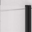Eastbrook Fluted Glass 6mm Straight Hinged Bath Screen 1400mm x 800mm Right Hand - Matt Black - 49.5105 - TAP 'N' SHOWER