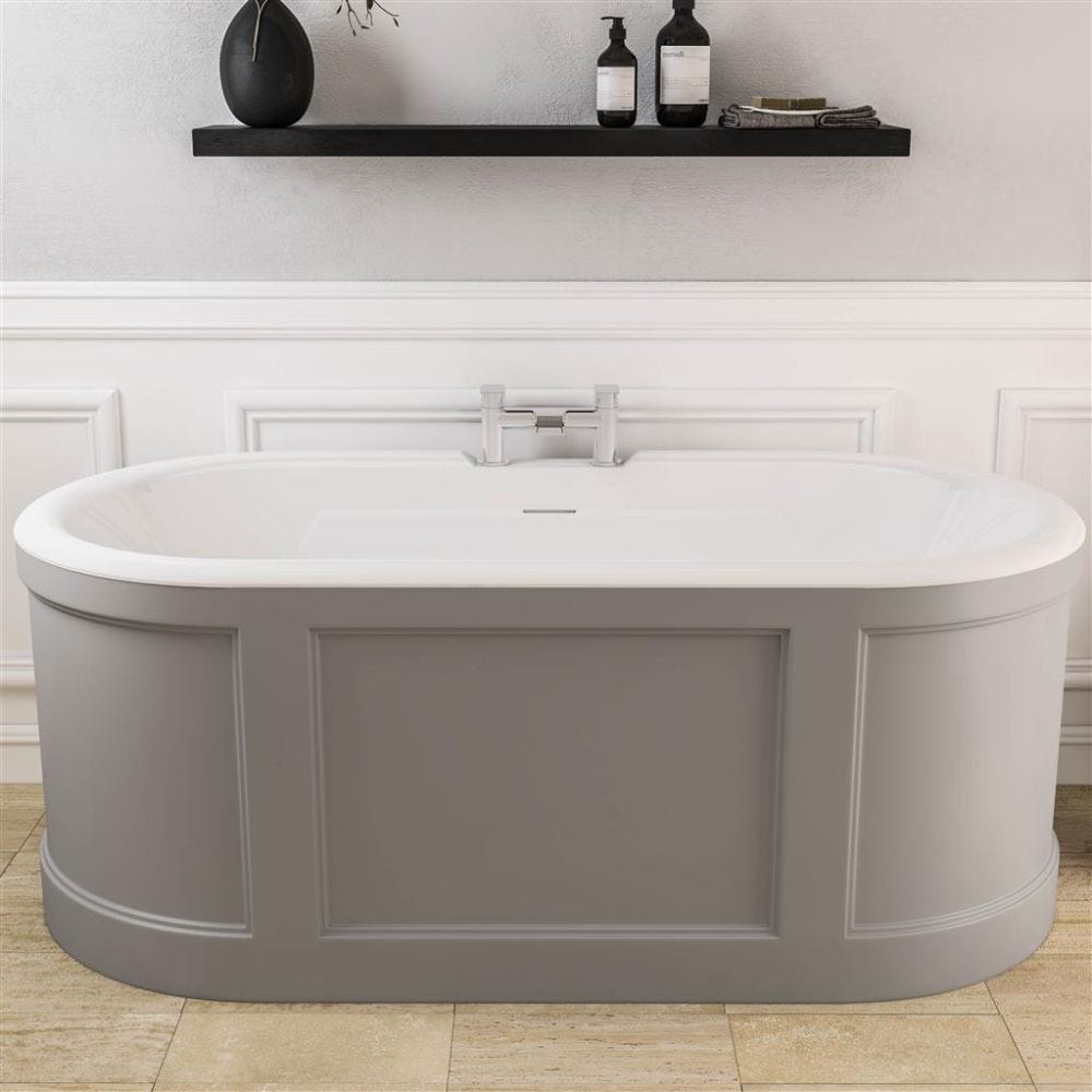 Eastbrook Hampton Freestanding Bath 1510mm x 735mm - Grey - 33.0012 - TAP 'N' SHOWER