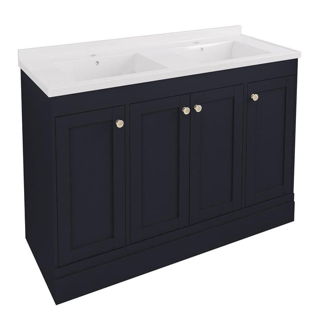Eastbrook Hardwick Double Bowl Freestanding 4 Door Vanity Unit 1200mm - Anthracite - 36.2052 - TAP 'N' SHOWER