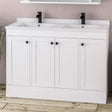 Eastbrook Hardwick Double Bowl Freestanding 4 Door Vanity Unit 1200mm - Matt White - 36.2051 - TAP 'N' SHOWER