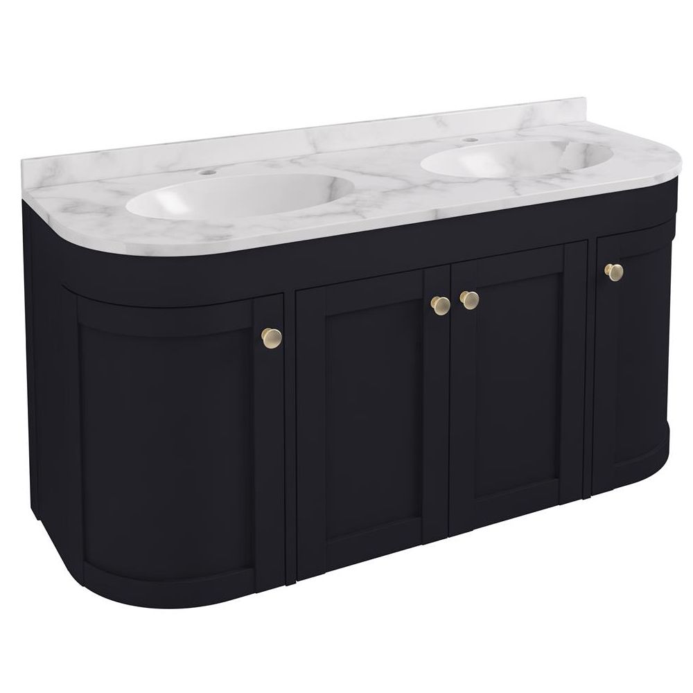 Eastbrook Hardwick Double Bowl Wall Hung Vanity Unit 1200mm - Anthracite - 36.2023 - TAP 'N' SHOWER