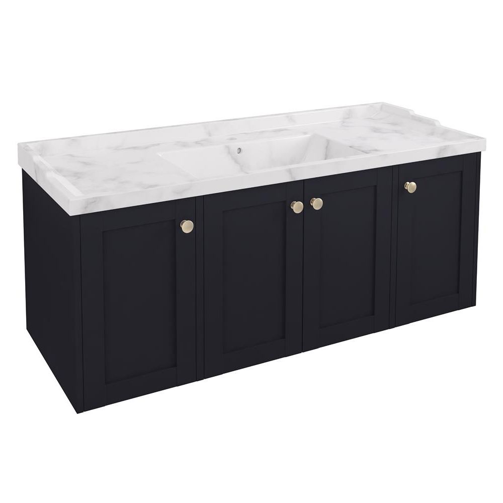 Eastbrook Hardwick Single Bowl Wall Hung 4 Door Vanity Unit 1200mm - Anthracite - 36.2063 - TAP 'N' SHOWER