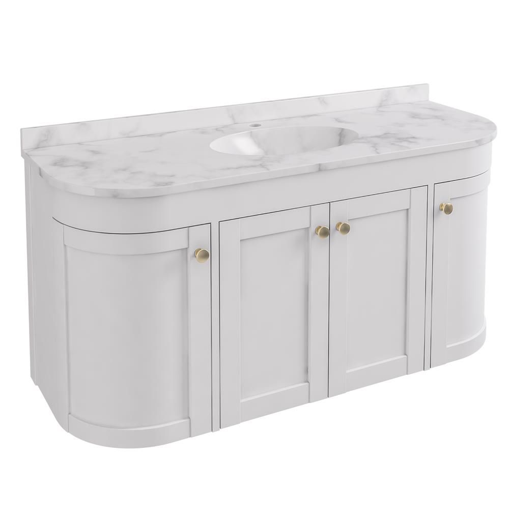Eastbrook Hardwick Single Bowl Wall Hung Vanity Unit 1200mm - Matt White - 36.2019 - TAP 'N' SHOWER