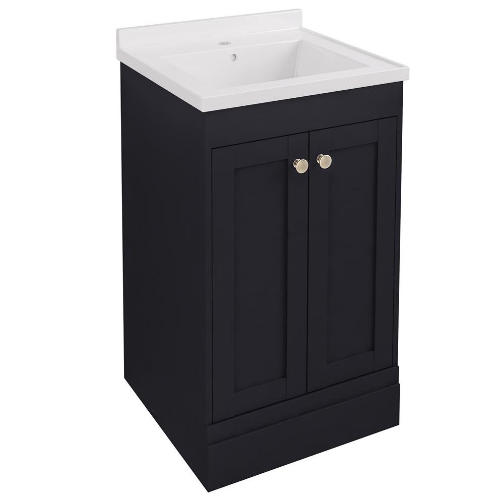 Eastbrook Hardwick Straight Freestanding 2 Door Vanity Unit 600mm - Anthracite - 36.2035 - TAP 'N' SHOWER