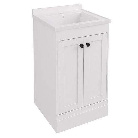 Eastbrook Hardwick Straight Freestanding 2 Door Vanity Unit 600mm - Matt White - 36.2034 - TAP 'N' SHOWER
