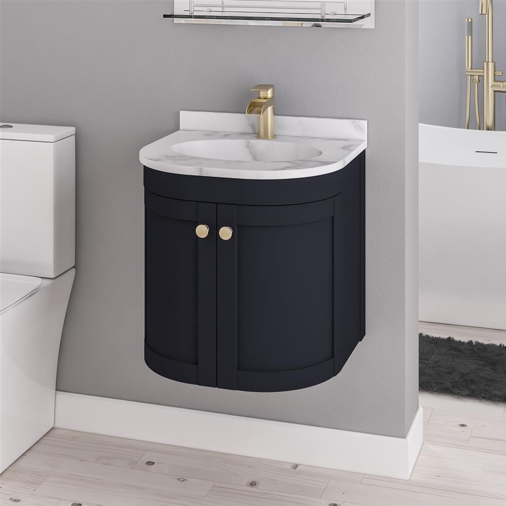 Eastbrook Hardwick Traditional 2 Door Wall Hung Basin Unit 500mm - Anthracite - 36.2012 - TAP 'N' SHOWER