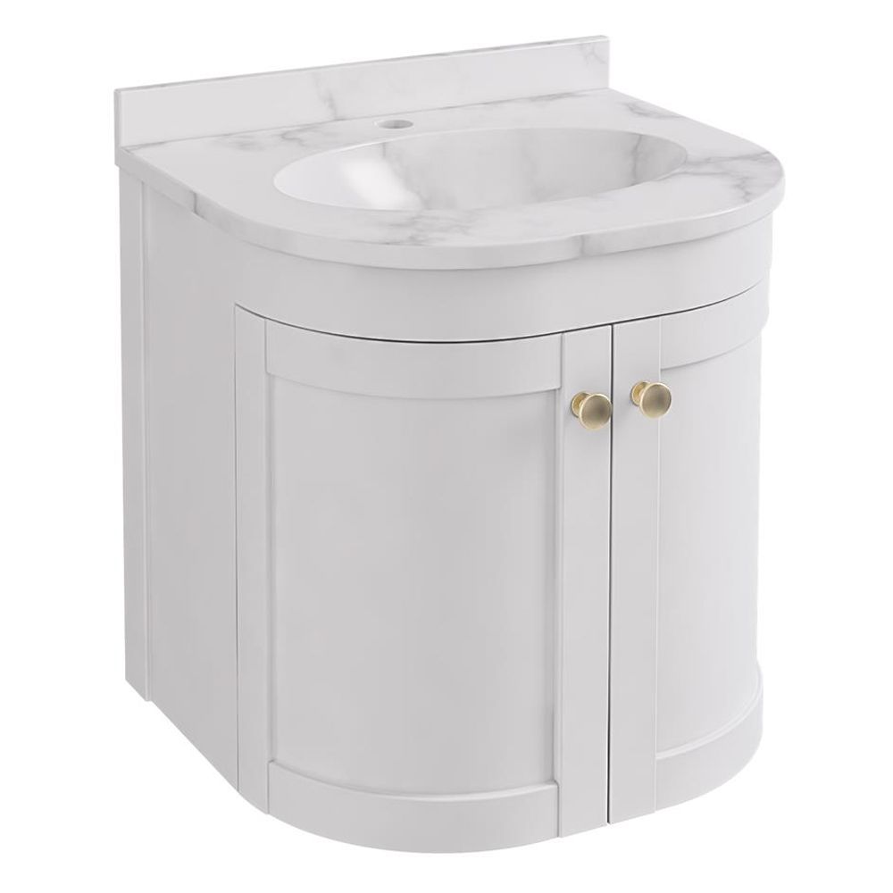 Eastbrook Hardwick Traditional 2 Door Wall Hung Basin Unit 500mm - Matt White - 36.2011 - TAP 'N' SHOWER