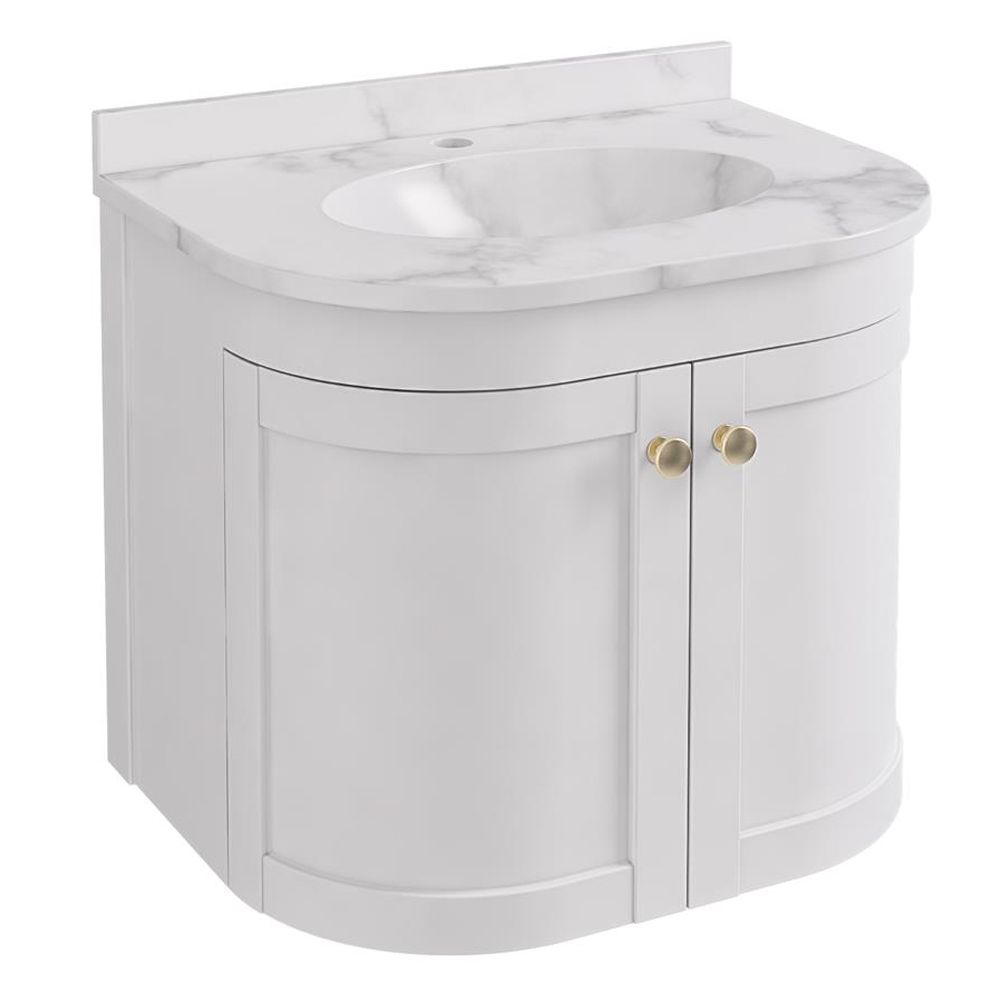 Eastbrook Hardwick Traditional 2 Door Wall Hung Basin Unit 600mm - Matt White - 36.2013 - TAP 'N' SHOWER