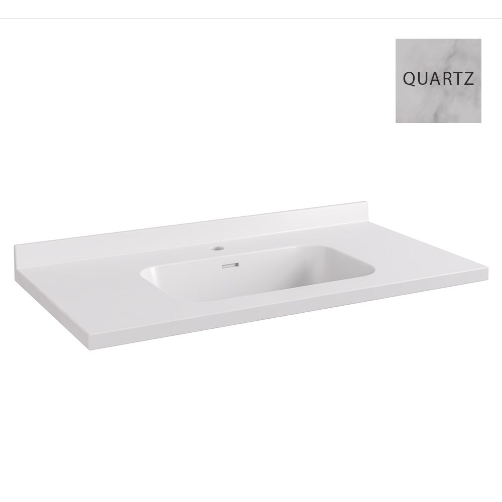 Eastbrook Hardwick Quartz Square Basin 900mm - White - 36.2043 - TAP 'N' SHOWER