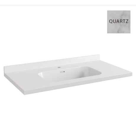 Eastbrook Hardwick Quartz Square Basin 900mm - White - 36.2043 - TAP 'N' SHOWER