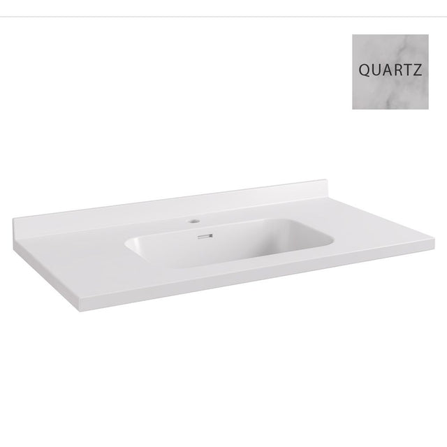 Eastbrook Hardwick Quartz Square Basin 900mm - White - 36.2043 - TAP 'N' SHOWER