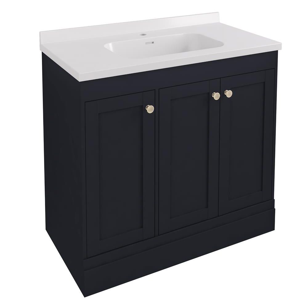 Eastbrook Hardwick Straight Freestanding 3 Door Vanity Unit 900mm - Anthracite - 36.2041 - TAP 'N' SHOWER