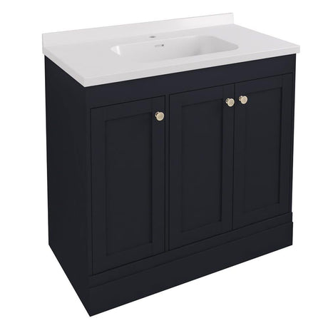 Eastbrook Hardwick Straight Freestanding 3 Door Vanity Unit 900mm - Anthracite - 36.2041 - TAP 'N' SHOWER