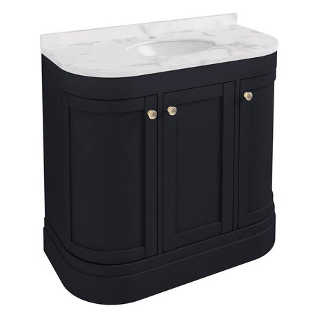 Eastbrook Hardwick Straight Single Bowl Freestanding 3 Door Vanity Unit 900mm - Anthracite - 36.2067 - TAP 'N' SHOWER