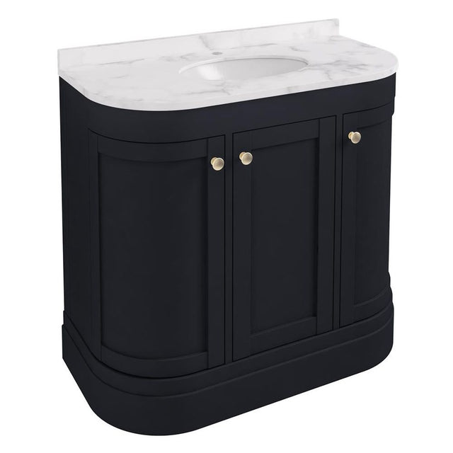 Eastbrook Hardwick Straight Single Bowl Freestanding 3 Door Vanity Unit 900mm - Anthracite - 36.2067 - TAP 'N' SHOWER