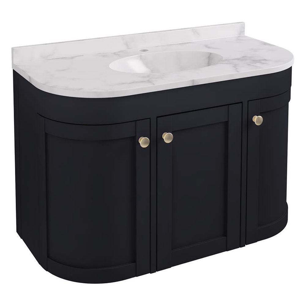 Eastbrook Hardwick Traditional 3 Door Wall Hung Basin Unit 900mm - Anthracite - 36.2016 - TAP 'N' SHOWER