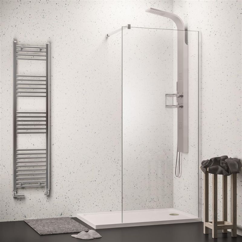 Eastbrook Hydropanel Shower Panel 1200mm x 2420mm - White Speckle Gloss - 3.227 - TAP 'N' SHOWER