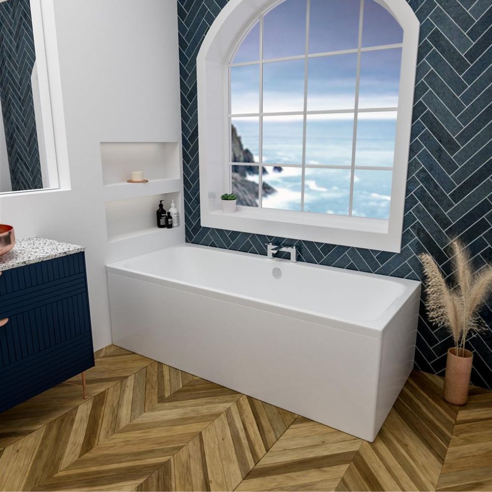 Eastbrook Malin 5mm Acrylic Double Ended Bath 1675mm x 700mm - White - 42.0077 - TAP 'N' SHOWER