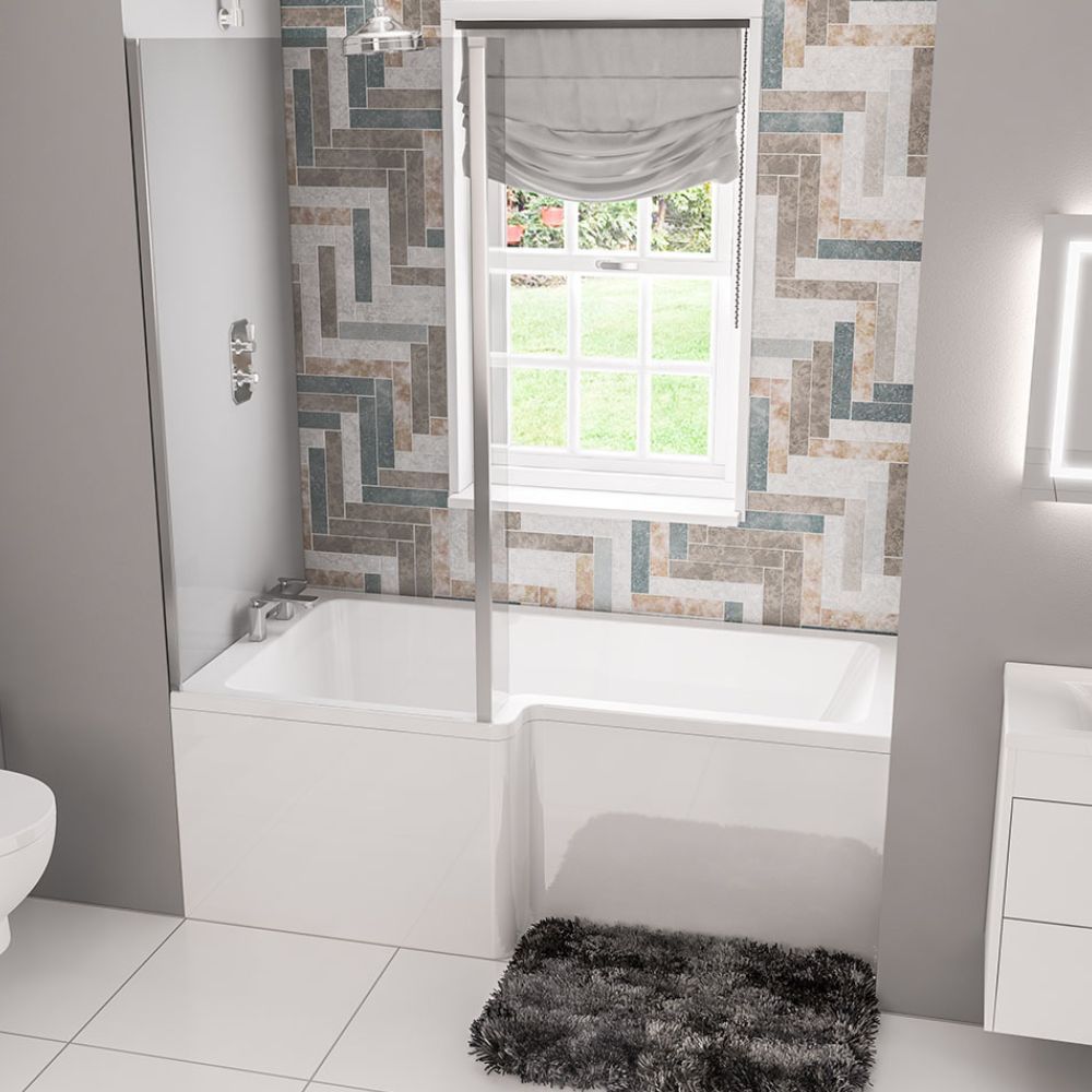 Eastbrook Portland 5mm Acrylic Left Hand L Shaped Bath 1700mm x 850mm - White - 42.0181 - TAP 'N' SHOWER