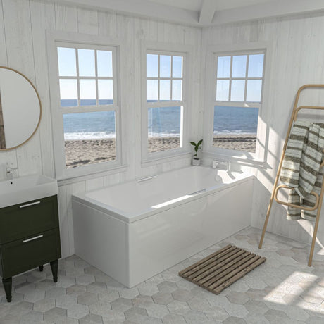 Eastbrook Portland 5mm Acrylic Single Ended Twin Grip Bath 1700mm x 700mm - White - 42.0505 - TAP 'N' SHOWER